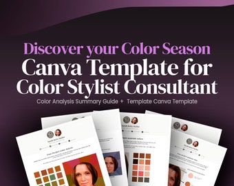 Canva Editable Template Personalized Seasonal Color Analysis for Stylist / Virtual Stylist Worksheet / Personal Shopper / Fashion Consultant