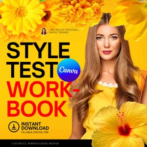 Style Workbook PDF Canva Editable / Discover your Style Fashion Tests / Virtual Stylist / Seasonal Color Analysis / Face Shape / Kibbe Test