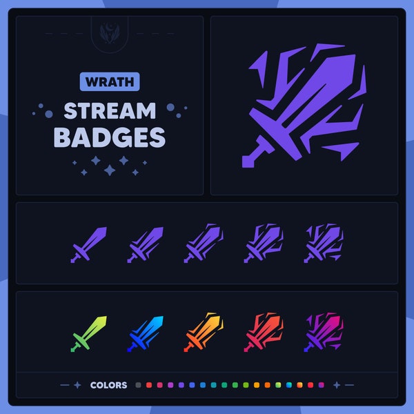 Swords Sub Badges for Twitch | Twitch Sub & Bit Badges | Blade Sub Badges | Weapon Badges | Loyalty Badges | Discord Badges