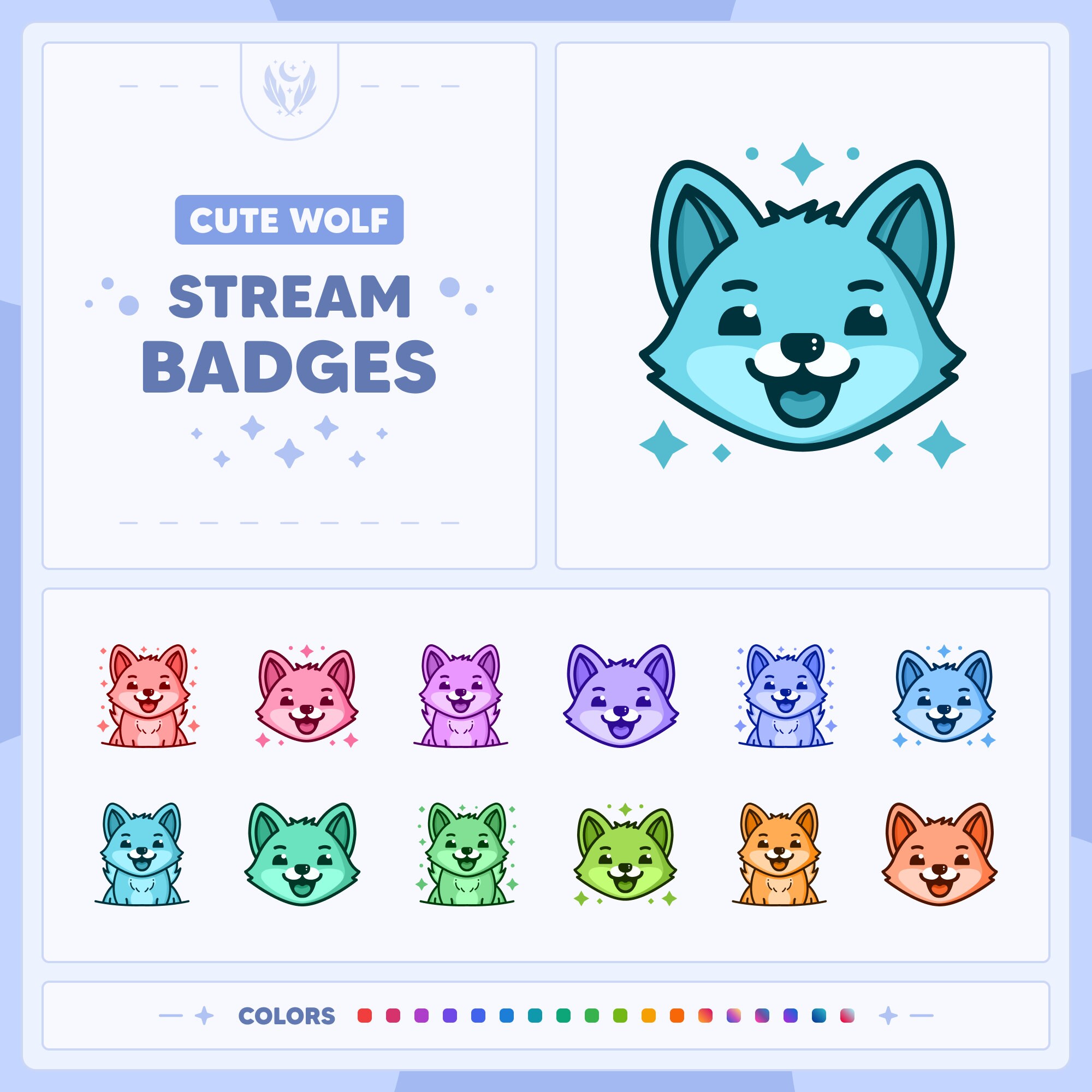 Wolf Badges and Emotes Twitch Sub Badges Twitch Badges -  Finland