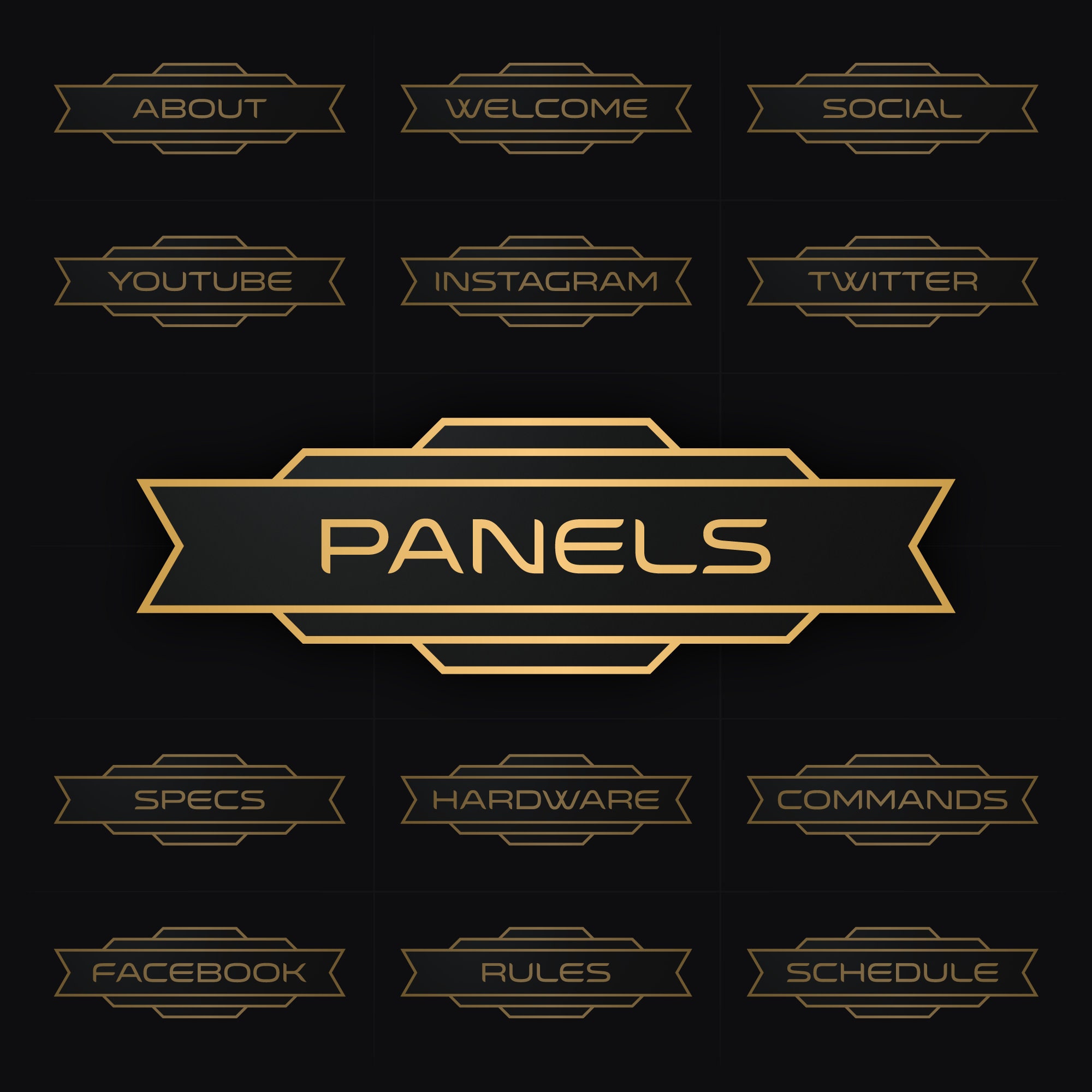 Royal 18 Twitch Panel Package Etsy