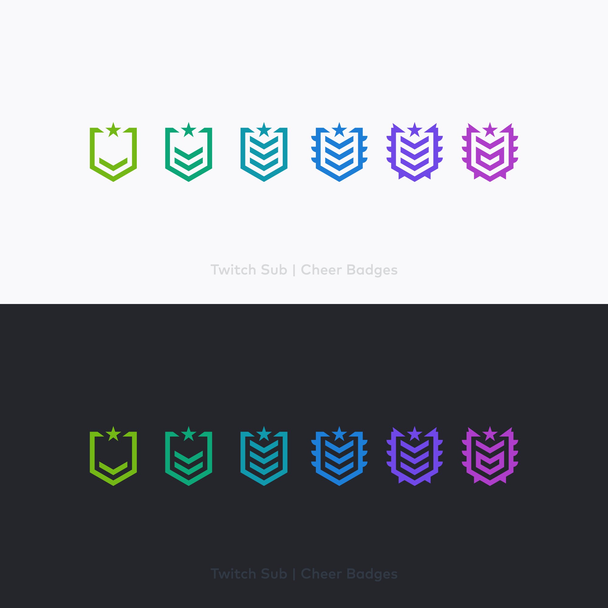 Honor 6 Twitch Sub Cheer Badges 12 Color Options Tier Etsy