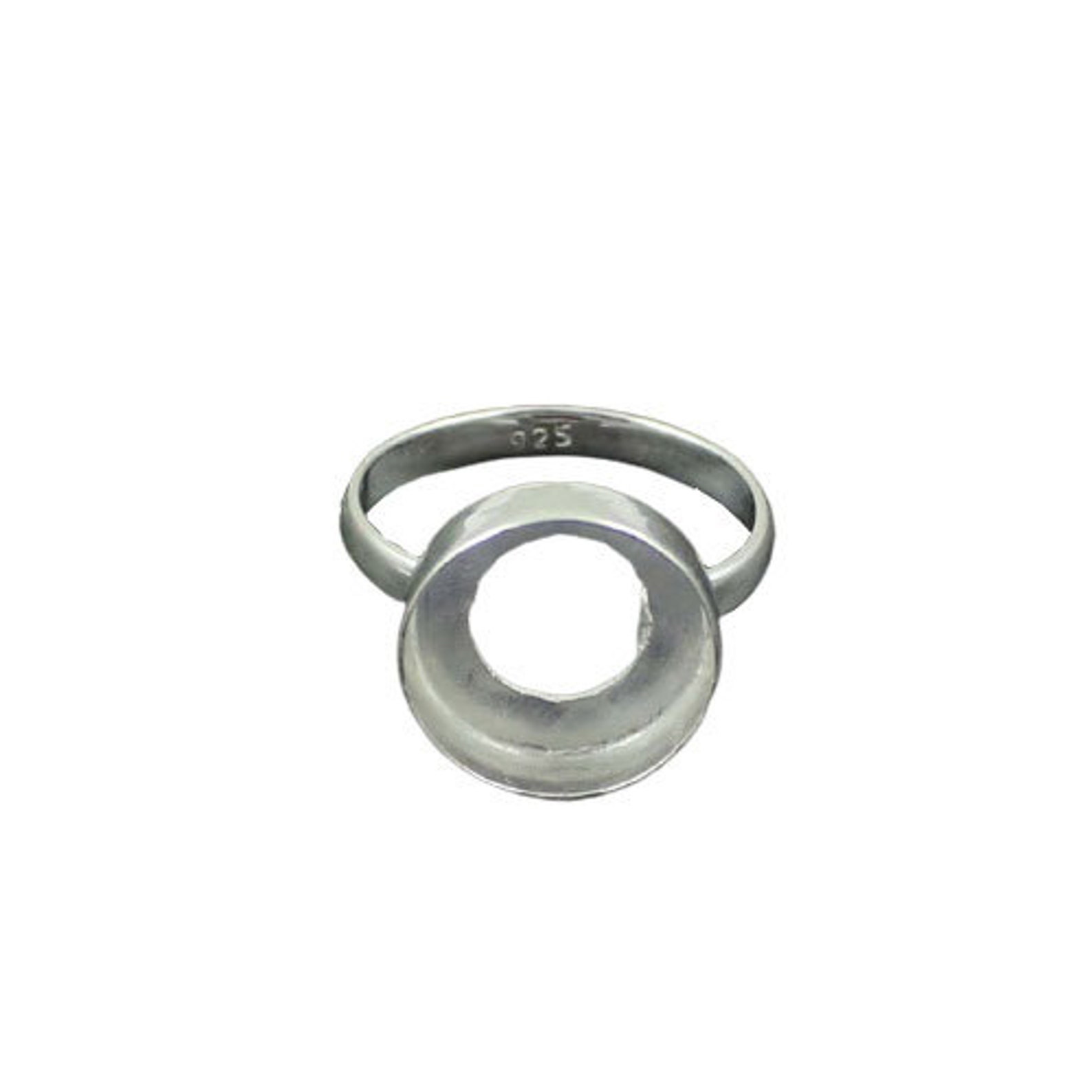 ROUND Shape 925 Sterling Silver Collet Ring DIY JEWELRY Etsy