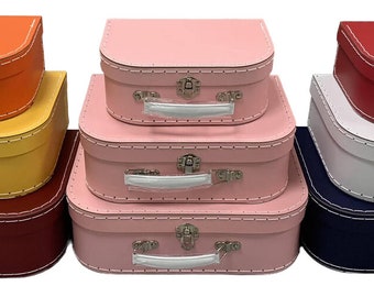 Paperboard Suitcases - Set of 3 Decorative Storage Boxes - Mini, Photo Storage
