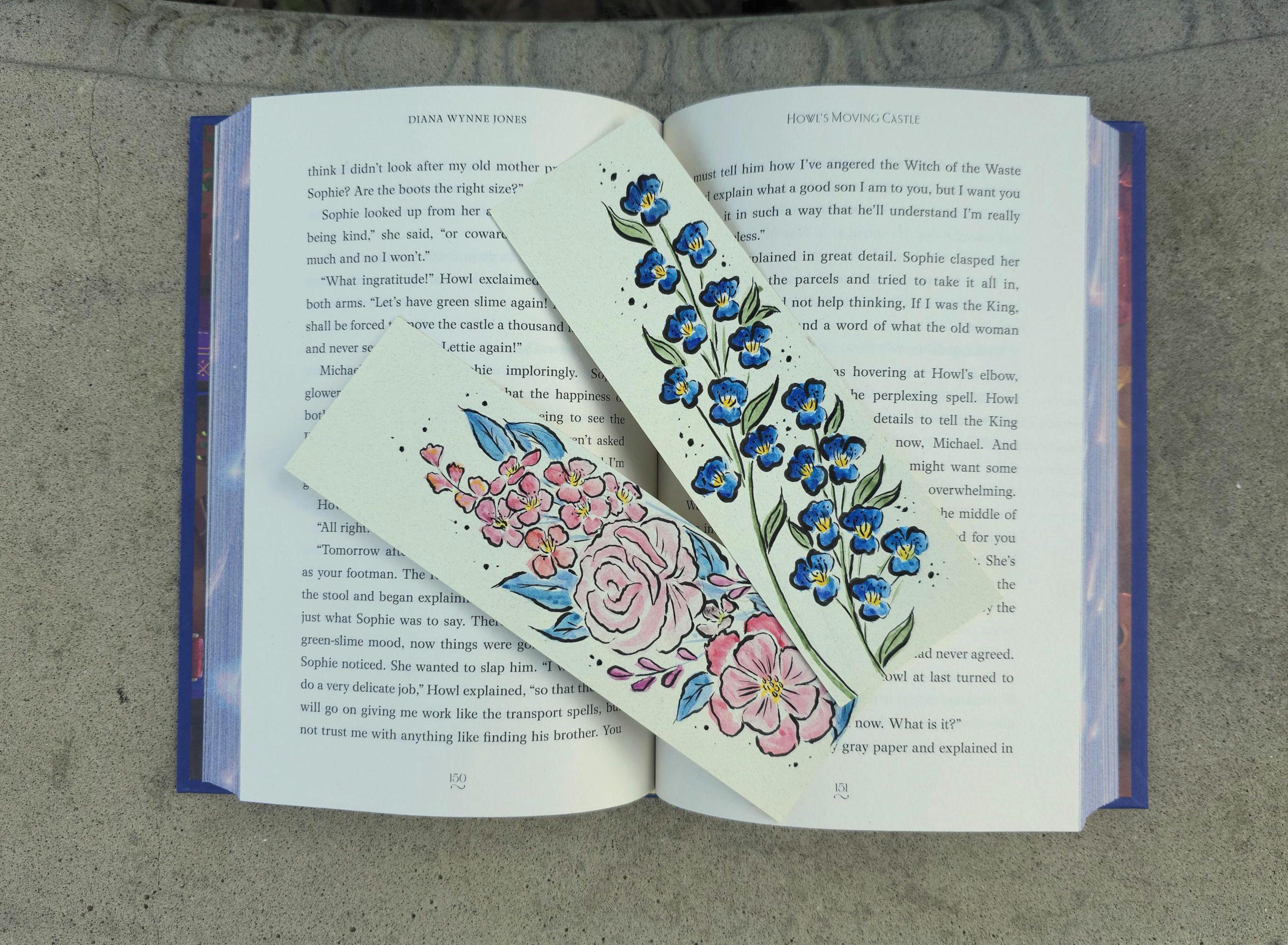 Handmade Watercolor Mix-and-match Set of Two Bookmarks With Custom ...