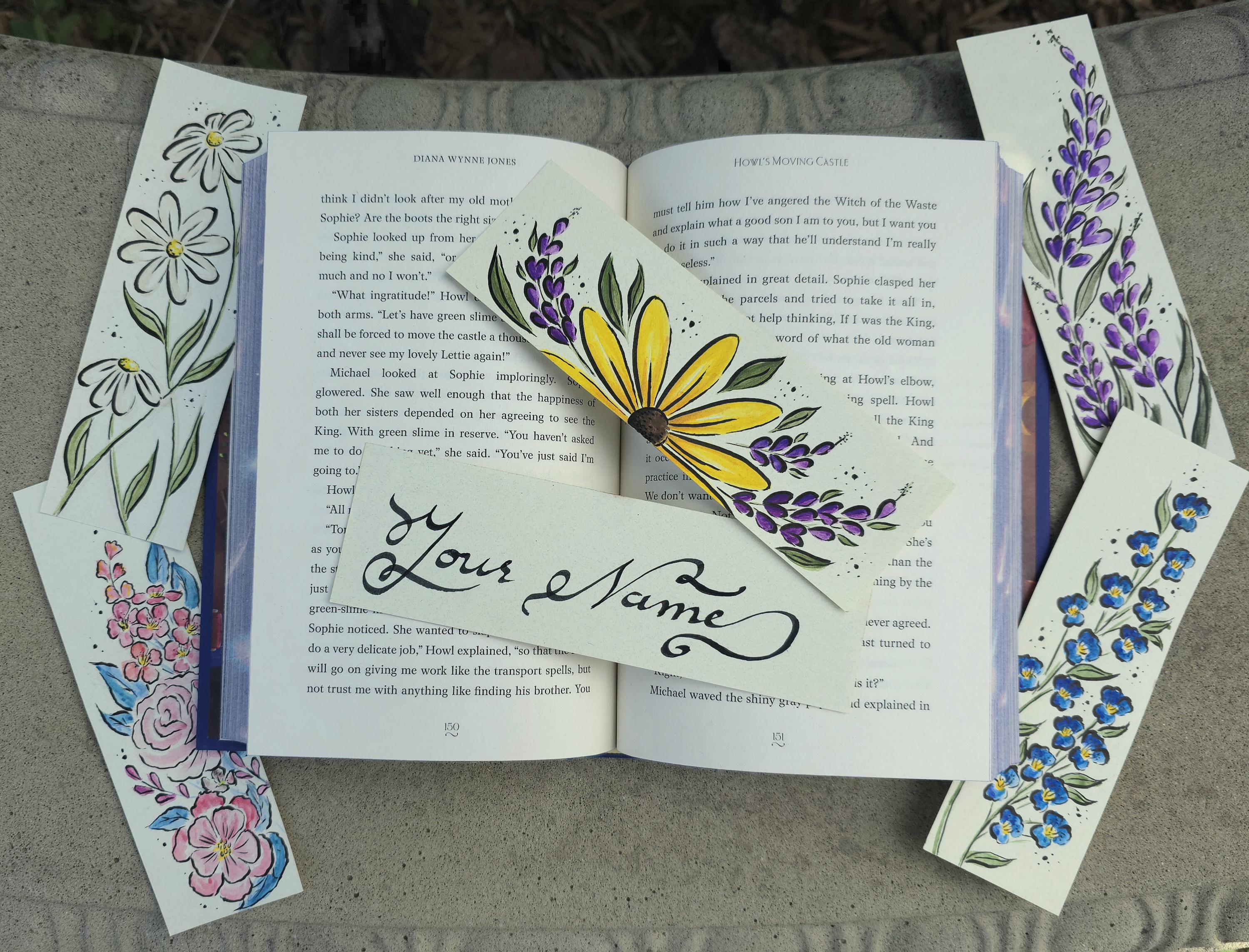 Handmade Watercolor Mix-and-match Set of Two Bookmarks With Custom ...