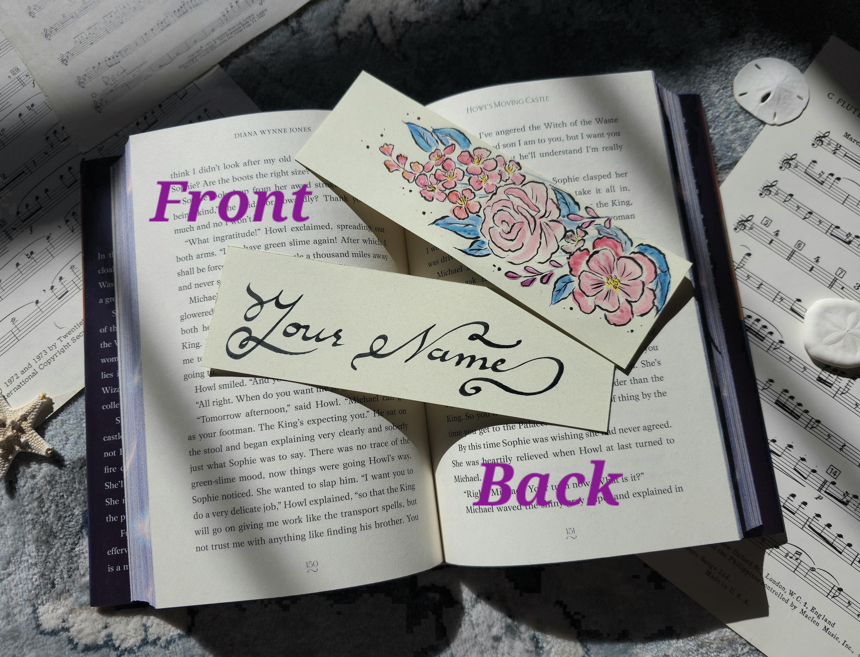 Handmade Watercolor Mix-and-match Set of Two Bookmarks With Custom ...