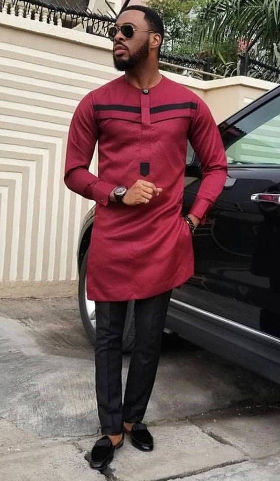 Burgundy african dress 2025