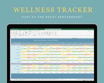 Wellness Tracker Excel Spreadsheet | Digital Download