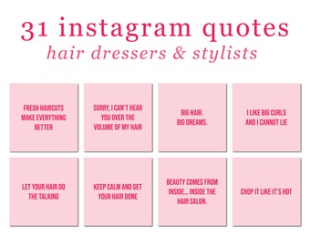 31 Hairdresser Quotes | Premade Instagram Posts | Pink