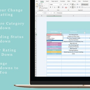 Reading Log Tracker Excel Spreadsheet Digital Download image 2