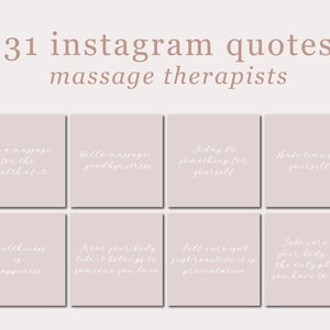 31 Massage Therapist Quotes | Premade Instagram Posts | Pink