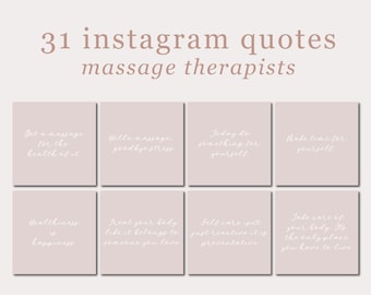 31 Massage Therapist Quotes | Premade Instagram Posts | Pink