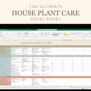 Kamerplantenverzorging Excel Spreadsheet | Digitale download