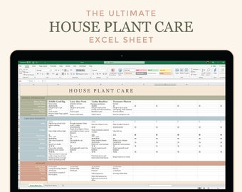 Kamerplantenverzorging Excel Spreadsheet | Digitale download