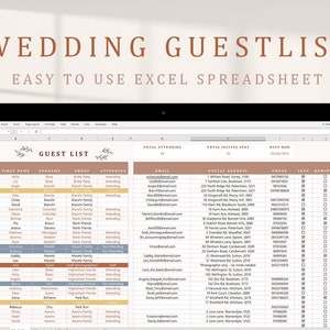 Easy to Use Wedding Guest List Excel | Boho Style