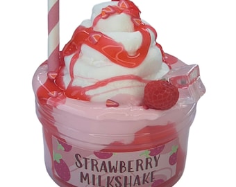 Strawberry Milkshake DIY clay slime 8oz