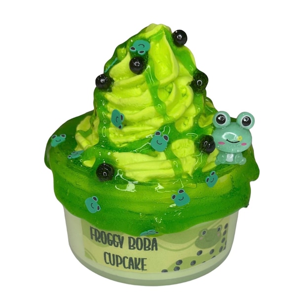 Froggy Boba Cupcake DIY clay slime 8oz