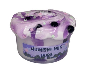 Midnight Milk Boba Glossy Slime 8oz