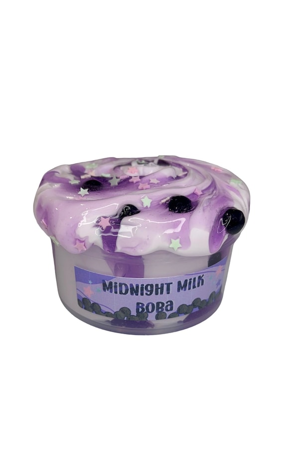 Midnight Milk Boba Glossy Slime 8oz