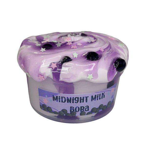 Midnight Milk Boba Glossy Slime 8oz