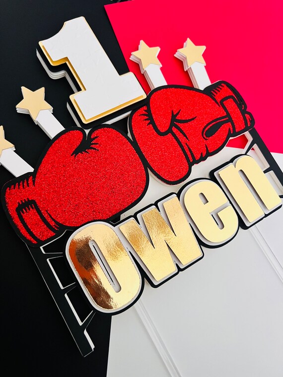 Personalized Boxing Gloves Cake Topper Boxing Cake Topper Etsy