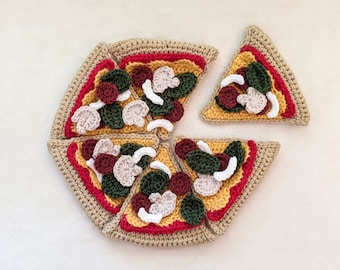 PDF ONLY | Pizza Plushie Crochet Pattern, DIY Play Food Gift