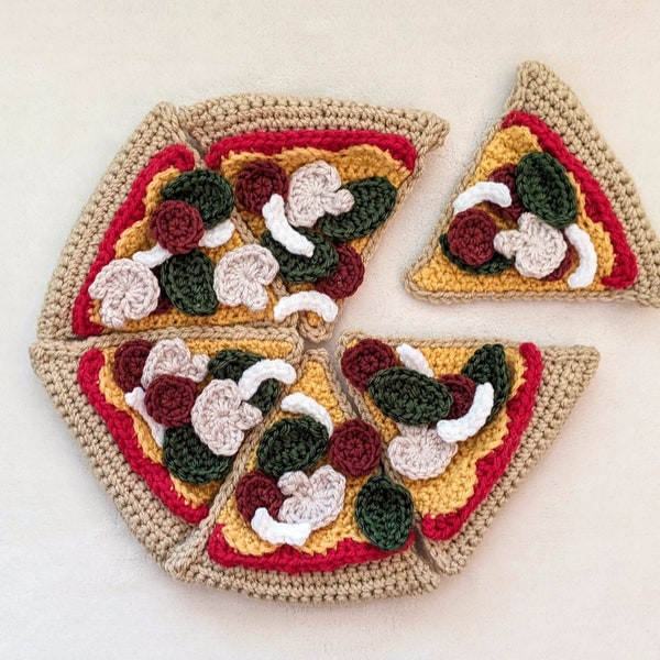 PDF ONLY | Pizza Plushie Crochet Pattern, DIY Play Food Gift