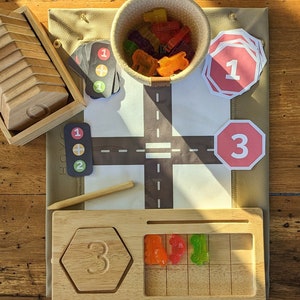 Road Math | Homeschool Printable | Preschool Flashcards | Montessori Math Activity | Educational Math Print