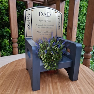 Memorial Chair, Chair with Dedication, Flower Memorial, Grandad Chair, Flower Chair,