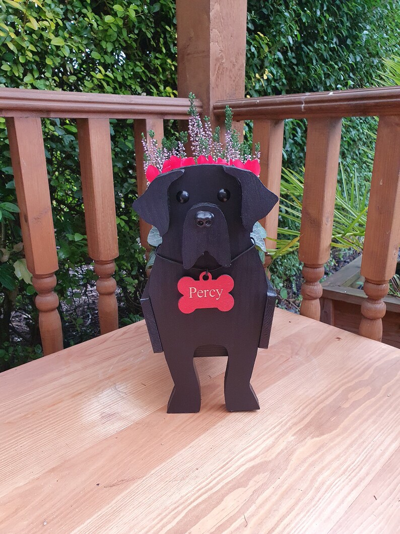 Black Labrador Pet Planter Dog Planter Garden Planter Etsy