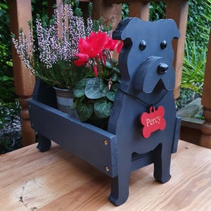Blue Staffordshire Bull Terrier Pet Planter, Birthday Gift