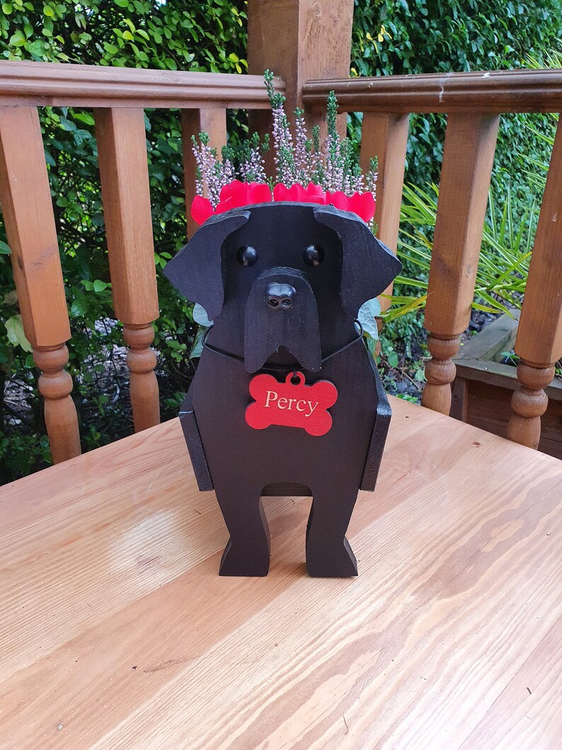Black Labrador Pet Planter Dog Planter Garden Planter Etsy