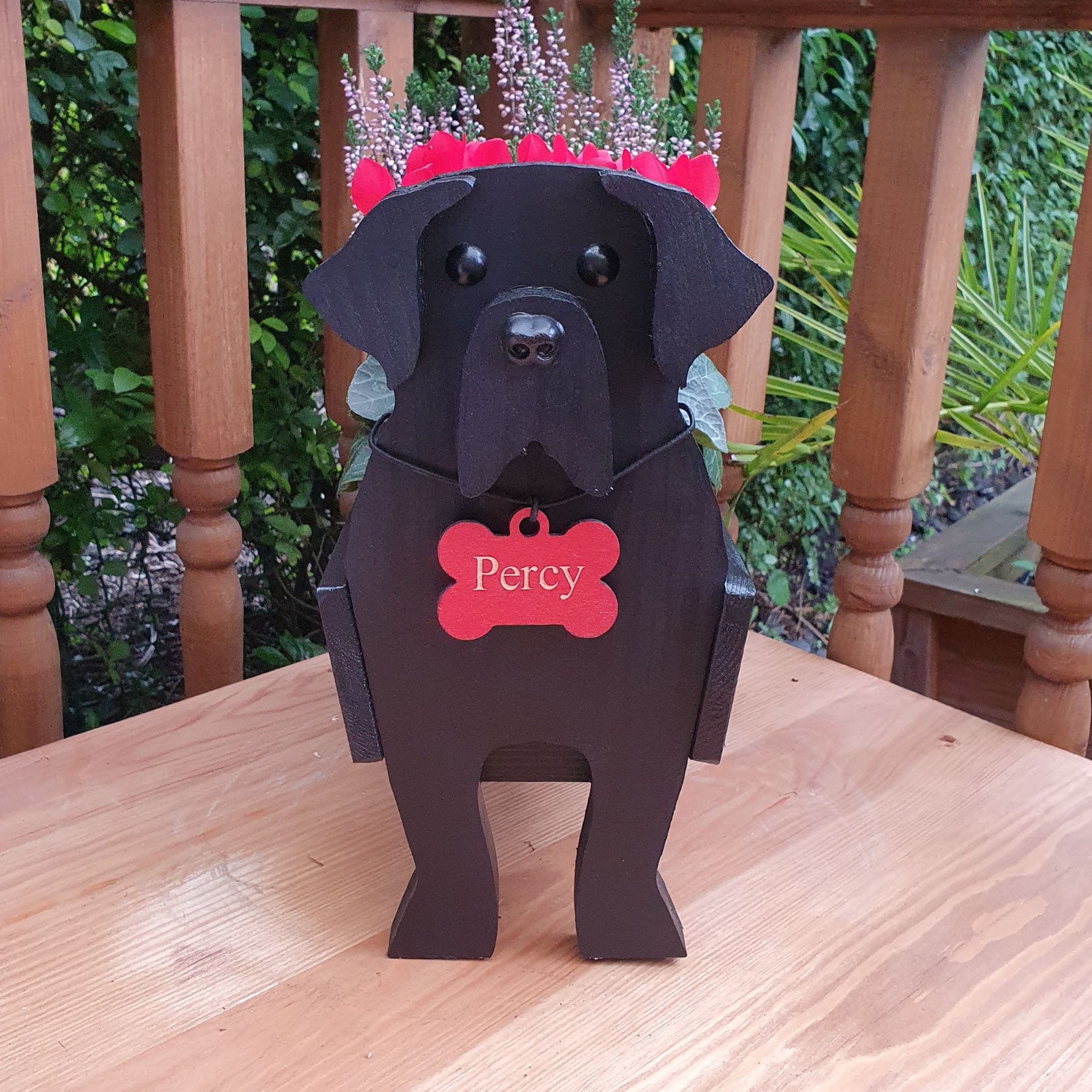 Blumentopf In Labrador-Form – Schwarz, 23,5x16,2x34 Cm, Aus PVC, Für Sukkulenten & Deko