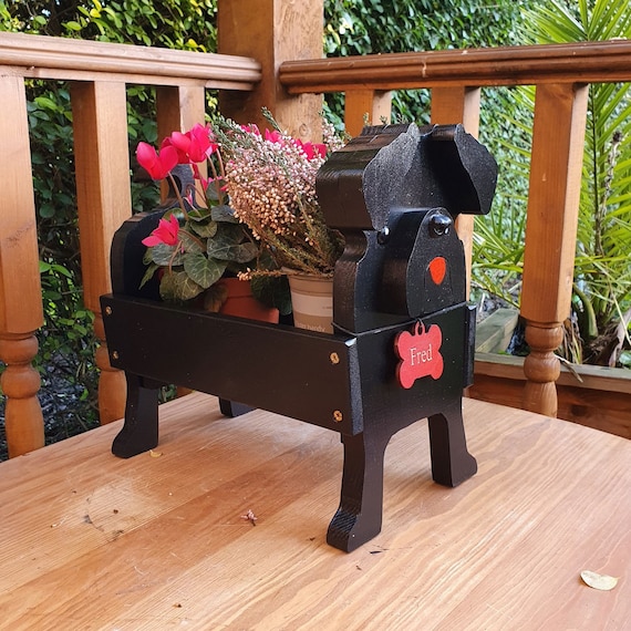 Black Pug Pet Planter, Birthday Gift, Memorial present