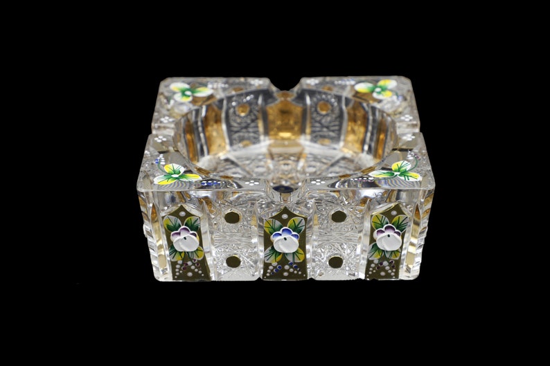 Fancy Ashtray, Ashtrays, Ash Tray, Crystal, Ashtray, Vintage Ashtray