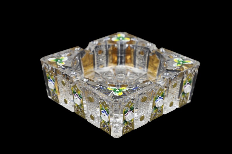 Fancy Ashtray, Ashtrays, Ash Tray, Crystal, Ashtray, Vintage Ashtray