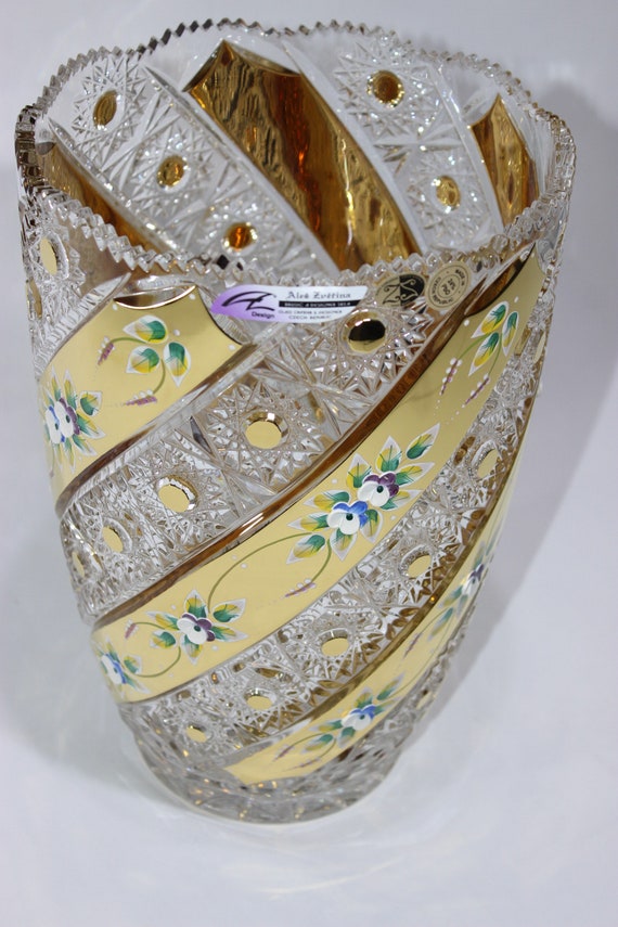 Vase handmade vase glass vase crystal vase vintage crystal Etsy