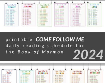 2024 Printable Come, Follow Me Täglicher Leseplan für das Buch Mormon