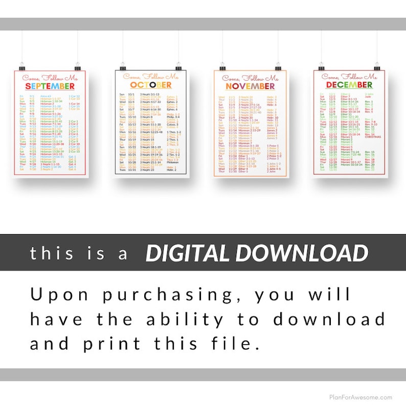 2023 Printable Come Follow Me Daily Reading Schedule for the Etsy