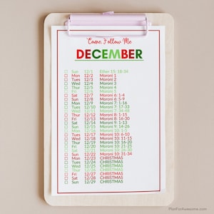 Come Follow Me 2024 Daily Reading Schedule - picture of December's page.