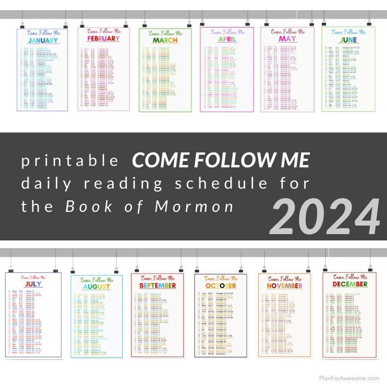 2024 Printable Come, Follow Me Daily Reading Schedule for the Book of
