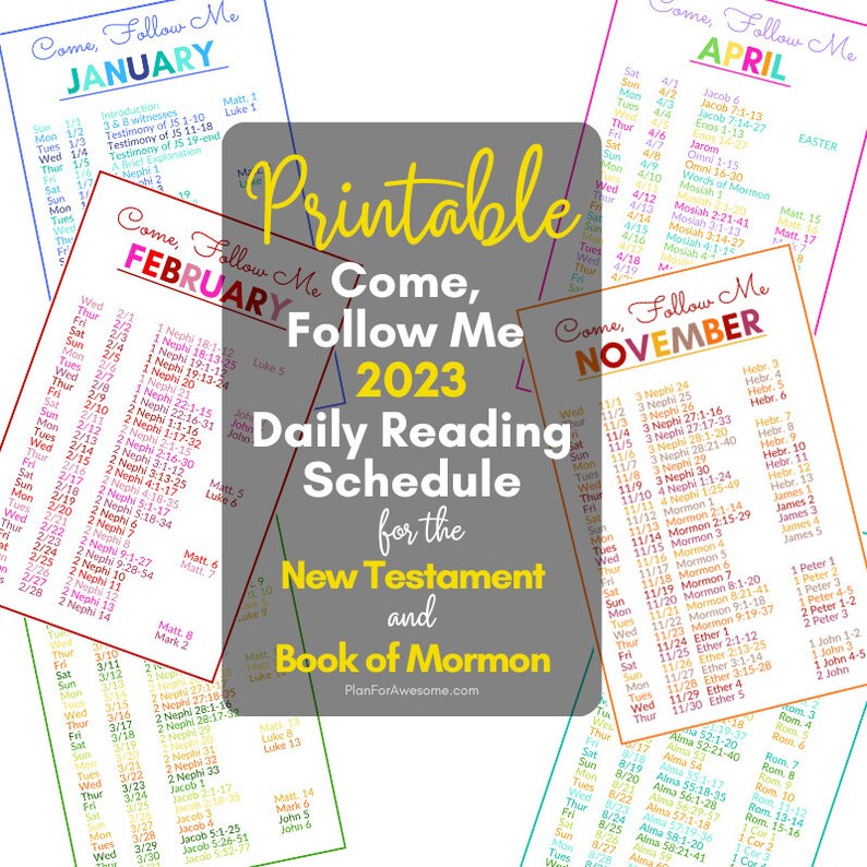 2023 Printable Come Follow Me Daily Reading Schedule For The Etsy