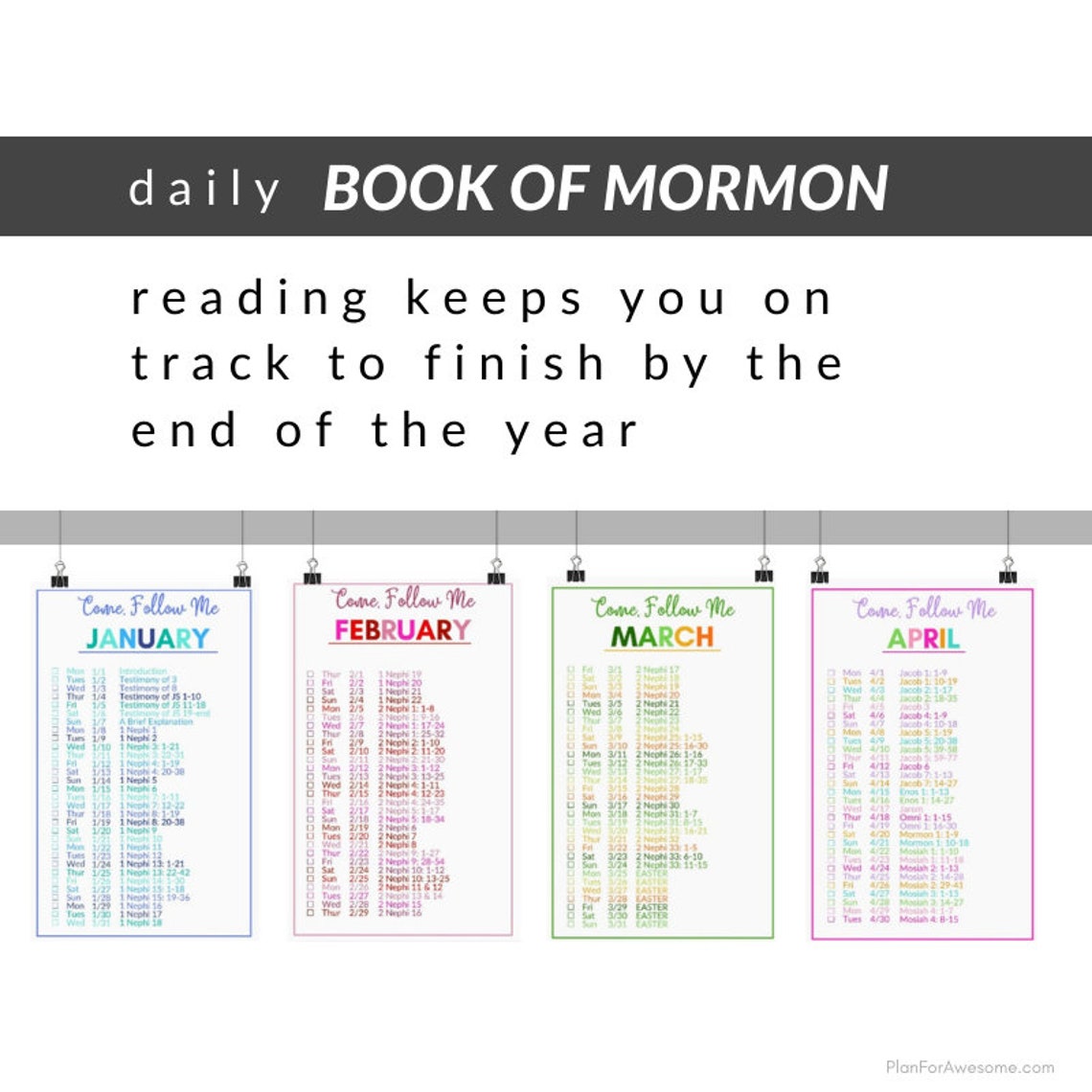 2024 Printable Come, Follow Me Daily Reading Schedule for the Book of
