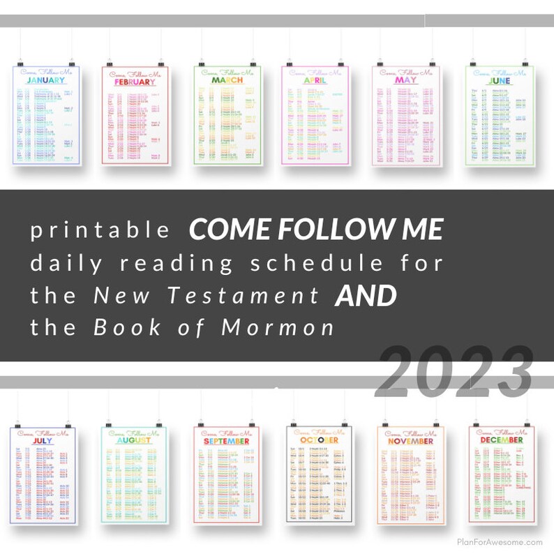2023 Printable Come Follow Me Daily Reading Schedule For The Etsy