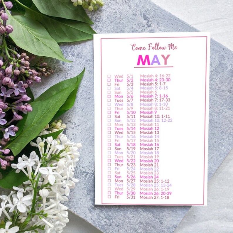 2024 Printable Come, Follow Me Daily Reading Schedule for the Book of
