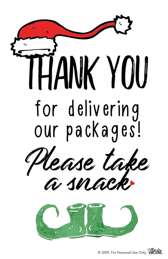 Thank You Sign for Delivery People Etsy