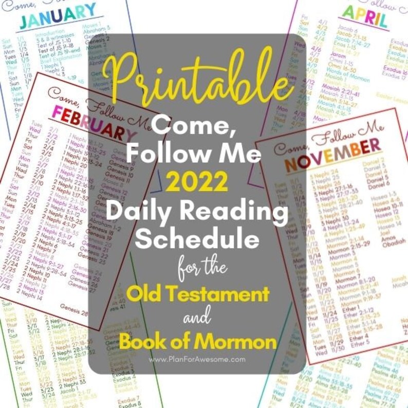 2022 Printable Come Follow Me Daily Reading Schedule For The Etsy Belgi 