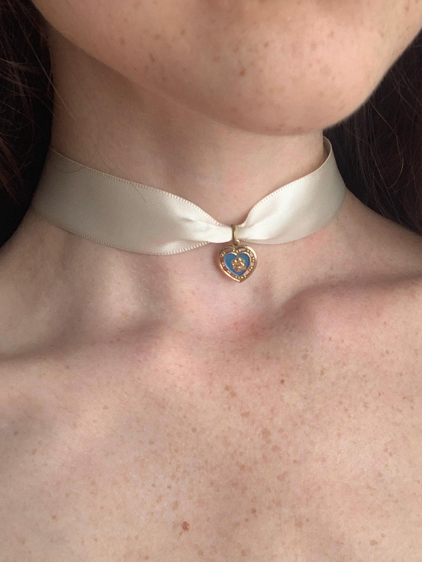 Collier Ras-de-cou Femme Avec Pendentif Fleur Ivoire - Argent 925 - Longueur 46,5 Cm - Neuf Avec étiquettes