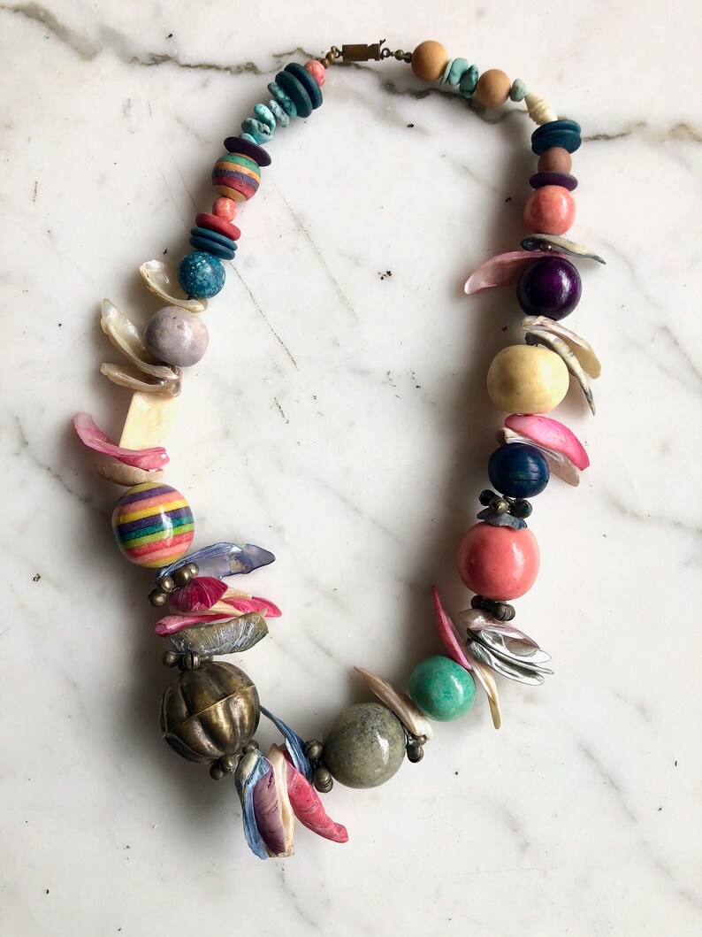 Gaudy bead necklace Valentine's Day 